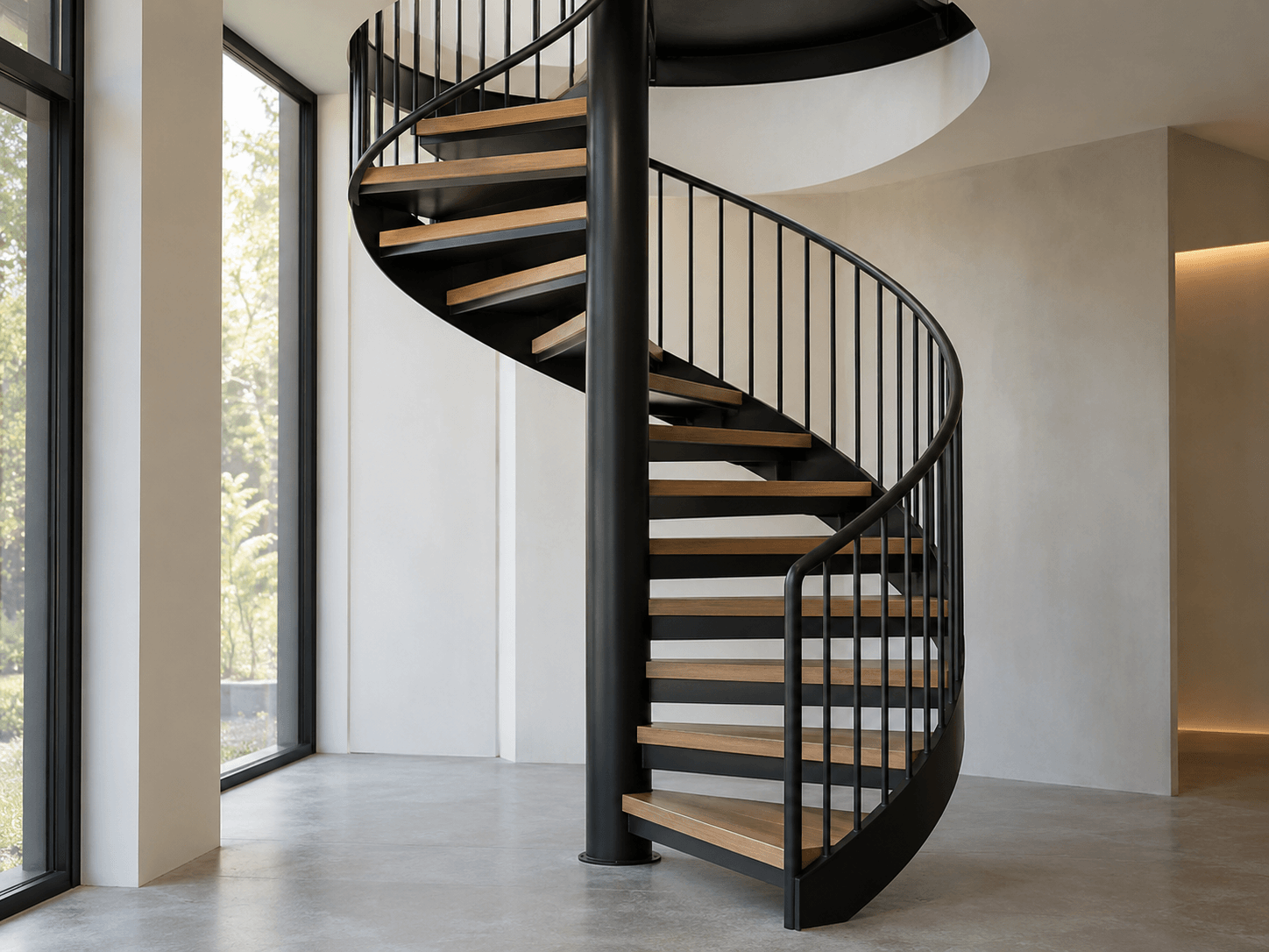 Référence pour un escalier hélicoïdal à structure métallique
